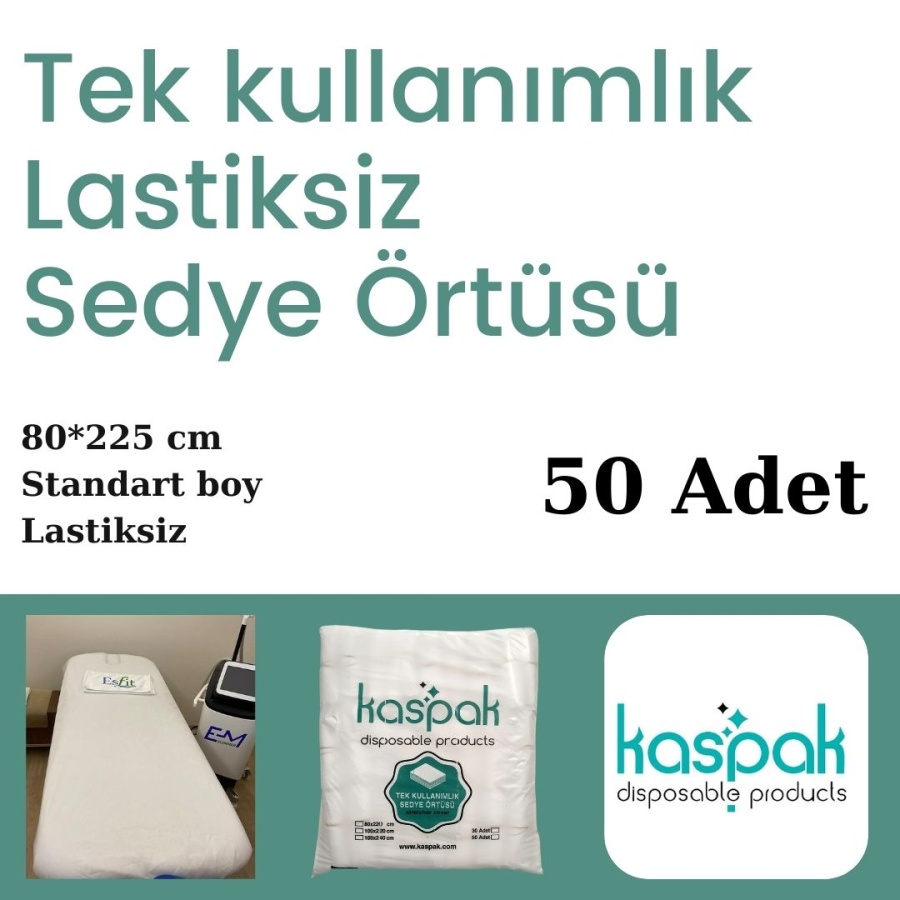 KASPAK TEK KULLANIMLIK LASTİKSİZ SEDYE ÖRTÜSÜ 50 ADET