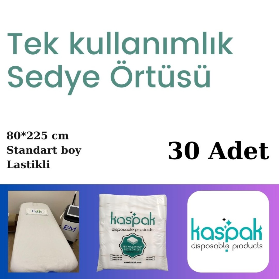 KASPAK TEK KULLANIMLIK SEDYE ÖRTÜSÜ 80X225 CM 30 ADET (STANDART SEDYELER)