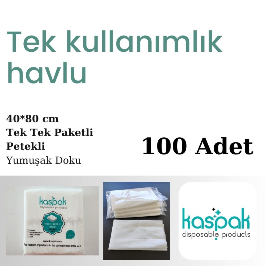 SAÇ HAVLUSU -  50 GR- TEK TEK PAKETLİ - 100 ADET- 40x80