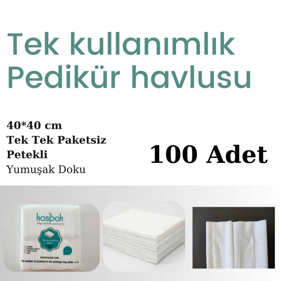 KASPAK TEK KULLANIMLIK PEDİKÜR/MENİKÜR HAVLUSU 100 ADET