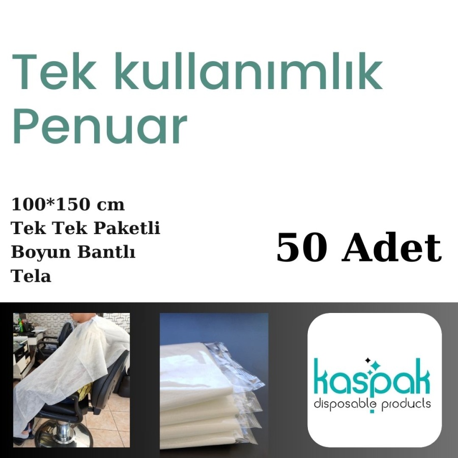 KASPAK TEK KULLANIMLIK NONWOVEN PENUAR 50 ADET TEK TEK PAKETLİ