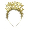 Altın Renk Happy Birthday Yazılı Eva Doğum Günü Parti Tacı