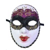 Fuşya Renk Masquerade Simli Yılbaşı Parti Maskesi Tam Yüz Yetişkin