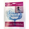 Happy Birthday Yazılı Mavi Dallı Pasta Kek Çubuğu