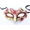 Kelebek İşlemeli Masquerade Venedik Maskesi Kırmızı Renk 7x16 cm