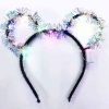 Led Işıklı Püsküllü Mickey Minnie Mouse Kulak Siyah Taç 19x17 cm