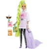 Barbie Extra - Neon Saçlı Bebek - Büyük Beden Tişörtlü No:11 - GRN27-HDJ44
