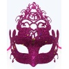 Fuşya Renk Parti Maskesi - Parlak Fuşya Sim Balo Maskesi 21x20 cm