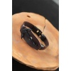 Siyah Deniz Çapalı Çelik Aksesuarlı Kahverengi Deri Erkek Bileklik - BJ-EB2537-KS