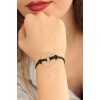 HAPPY (Mutlu) Siyah Deri İpli Unisex Mood Bileklik - BJ-BB1987