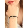 OKAY (İyi) Siyah Deri İpli Unisex Mood Bileklik - BJ-BB1983
