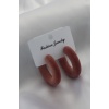 Kahverengi Renk Kadife Halka Model Kadın Küpe - BJ-BKP6853