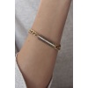 Çelik Gold Renk Zincir Model Zirkon Taşlı Kadın Bileklik - BJ-BB4728
