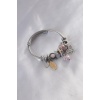 Çelik Charm Model Pembe Kalp Figür Kelebek Detay Zirkon Taşlı Kadın Bileklik - BJ-BB4792