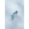 316L Cerrahi Çelik Mavi Taşlı Göbek Piercing - BJ-PR1103