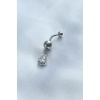 316L Cerrahi Çelik Minimal Top Damla Taş Zirkon Taşlı Sallantı Göbek Piercing - BJ-PR1105