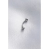 316L Cerrahi Çelik Gümüş Renk Minimal Toplu Beyaz Taş Detay Banana Piercing - BJ-PR1141
