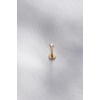 316L Cerrahi Çelik 3,5 mm Yıldız Zirkon Gold Renk Dudak Piercing - BJ-PR1159