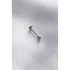 316L Cerrahi Çelik 10 mm Gümüş Renk Zirkon Mavi Taşlı Yan Dudak Piercing - BJ-PR1168