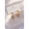 Çelik Gold Renk Tifanny Zincir Model Kadın Küpe - BJ-BKP6933