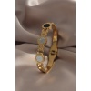 316L Çelik Gold Renk Zirkon Taşlı Kadın Kelepçe - BJ-BB4848