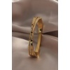 316L Çelik Gold Renk Zirkon Taşlı Gold Renk Kadın Kelepçe - BJ-BB4883