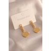 316L Çelik Gold Renk Zincir Model İşlemeli Kadın Küpe - BJ-BKP7033