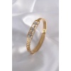 316L  Çelik Gold Renk Yıldız Model Zirkon Taşlı Kadın Kelepçe - BJ-BB5026