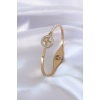 316L  Çelik Gold Renk Çiçek Model Zirkon Taşlı Kadın Kelpçe - BJ-BB5032