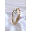 316L Çelik Gold Renk Yılan Model Zirkon Taş Detay Kadın Kelepçe - BJ-BB5048
