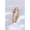 316L Çelik Gold Renk Nazar Boncuk Detay Kadın Kelepçe - BJ-BB5059