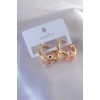 316L Çelik Gold Renk Rose Renk Kalp Figür Sallantı Model Kadın Küpe - BJ-BKP7106