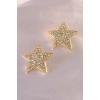 Gold Renk Yıldız Model Zirkon Taşlı Kadın Küpe - BJ-BKP7159