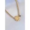 316L Çelik Gold Renk Çeyrek Altın Model Nazar Boncuk Model Kadın Kolye - BJ-BKO7243