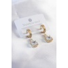 316L Çelik Gold Renk Zirkon Taşlı Kadın Küpe - BJ-BKP7214