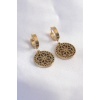 316L Çelik Gold Renk Lotus Kadın Küpe - BJ-BKP7228