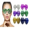 Metalize Ekstra Parlak Kalp Panjur Parti Gözlüğü 6 Renk 6 Adet