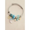 Mavi Renk Ay Model Taşlı Charm Bilezik - BJ-BB4351