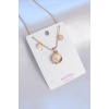 Xuping Rose Gold Renk Zirkon Taşlı Yıldız Figür Kadın Koye Küpe Seti - BJ-BKO7289