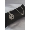 Gümüş Renk Pentagram Yıldız Figür Erkek Kolye - BJ-ERK1311