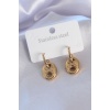 316L Çelik Gold Renk Zirkon Taşlı Kadın Küpe - BJ-BKP7405