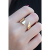 Gold Renk Zirkon Taşlı Kadın Yüzük - BJ-BYK2650