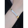 316L Çelik Gold Renk Zirkon Taşlı Kadın Kelepçe - BJ-BB5285