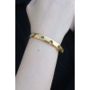 316L Çelik Gold Renk Ay Yıldız İşleme Kadın Kelepçe - BJ-BB5301