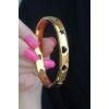 316L Çelik Gold Renk Ay Yıldız İşleme Kadın Kelepçe - BJ-BB5301