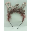 Bride Yazılı Alyanslı Rose Renk Metal Parti Tacı