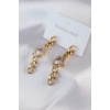 316L Çelik Gold Renk Kalın Zincir Model Kalp Zirkon Taş Figür Kadın Küpe - BJ-BKP7485