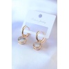 Gold Renk Zirkon Taşlı Pirinç Kadın Küpe - BJ-BKP7503