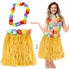 Hawaii Luau Aloha Sarı Püsküllü 50 cm Etek ve Hawaii Kolye Seti