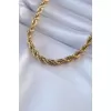 316L Çelik Gold Renk Burgu Model Kadın Kolye - BJ-BKO7589